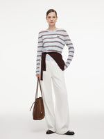 Navy Combo Stripe Women Cardigan GOELIA