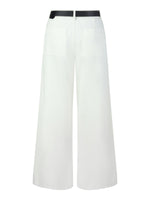 100% Cotton Denim Women Wide Leg Jeans With Belt GOELIA
