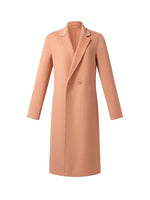 100% Wool Double-Faced Back Slit Women Overcoat GOELIA