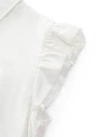 Tencel Blend Ruffle Cap Sleeve Women Maxi Dress GOELIA