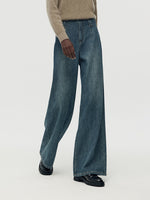 Wide Leg Women Fleece Lined Jeans GOELIA