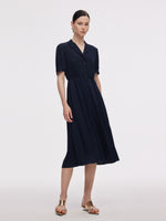 22MM Mulberry Silk Women Midi Dress With Belt GOELIA