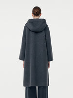 100% Wool Double-Faced Hooded Zip-Up Women Overcoat GOELIA