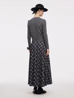 Plaid Women A-Line Skirt With Scrunchie GOELIA