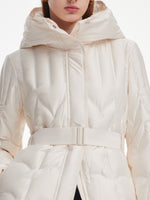 [Preview] Hooded Goose Down Belted Overcoat GOELIA