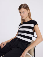 Tencel Striped Knitted Women Tank Top GOELIA