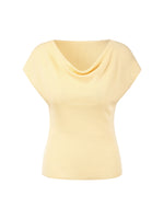 Tencel Mulberry Silk Cowl Neck Women Cap Sleeve Knit Top GOELIA