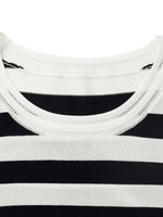 Round Neck Striped Knitted Women Top GOELIA