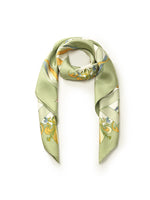 Iris Printed 90 Square Pure 14 Momme Mulberry Silk Scarf GOELIA