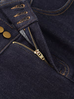 Denim High-Waisted Stretch Fleece Lined Women Micro-Flared Jeans GOELIA