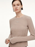 Stretch Round Neck Women Long Sleeve T-Shirt GOELIA
