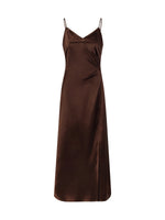 100% Acetate Women Strap Maxi Dress With Floral Choker And Eye Mask GOELIA