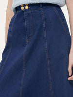 Denim A-Line Adjustable Waist Women Skirt GOELIA