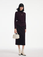 [Preview] Double-Faced Brushed Mock Neck Women Knit Top GOELIA