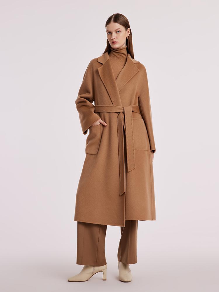 Pure Cashmere Tie-up Women Coat GOELIA