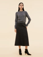 100% Wool Beaded Round Neck Women Cardigan GOELIA