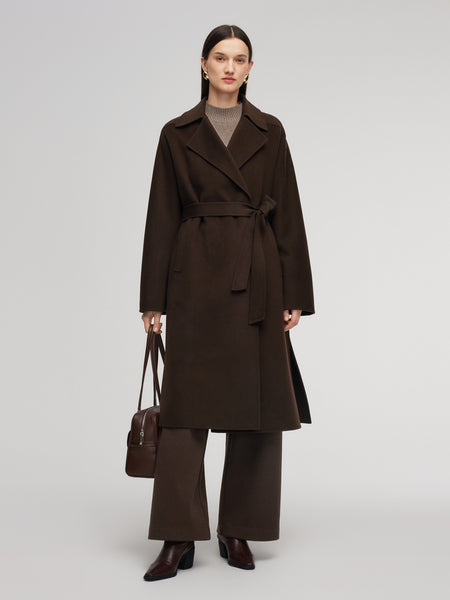100% Wool Double-Faced Women Wrap Overcoat – GOELIA