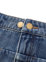 100% Cotton Denim Adjustable Waist Women Skirt GOELIA