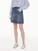 100% Cotton Denim Adjustable Waist Women Skirt GOELIA