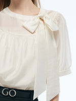 Tencel Blend Women Puff-sleeved Blouse GOELIA