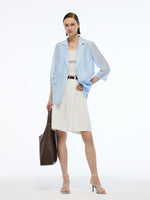 Tencel Linen Blend 3/4 Sleeves Women Blazer GOELIA