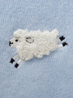 100% Wool Sheep Embroidered Women Cardigan GOELIA