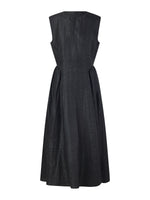 18MM Gambiered Canton Gauze Women Cap Sleeve Maxi Dress GOELIA