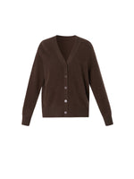 100% Brushed Wool V-Neck Women Cardigan GOELIA
