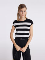 Tencel Striped Knitted Women Tank Top GOELIA