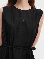 18MM Xiang Yun Silk Sleeveless Women Self-Tie Belt Maxi Dress GOELIA