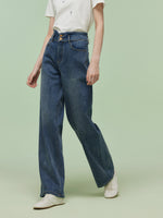 Denim Women High-waisted Straight Leg Jeans GOELIA