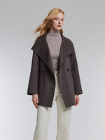 [Preview] Wool Cashmere Blend Double-Faced Women Wrap Coat GOELIA