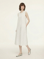 100% Cotton Rope Embroidered Women Sleeveless Maxi Dress GOELIA