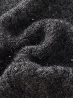 Alpaca Wool Blend Frayed Edges Women Open-Knit Cardigan GOELIA