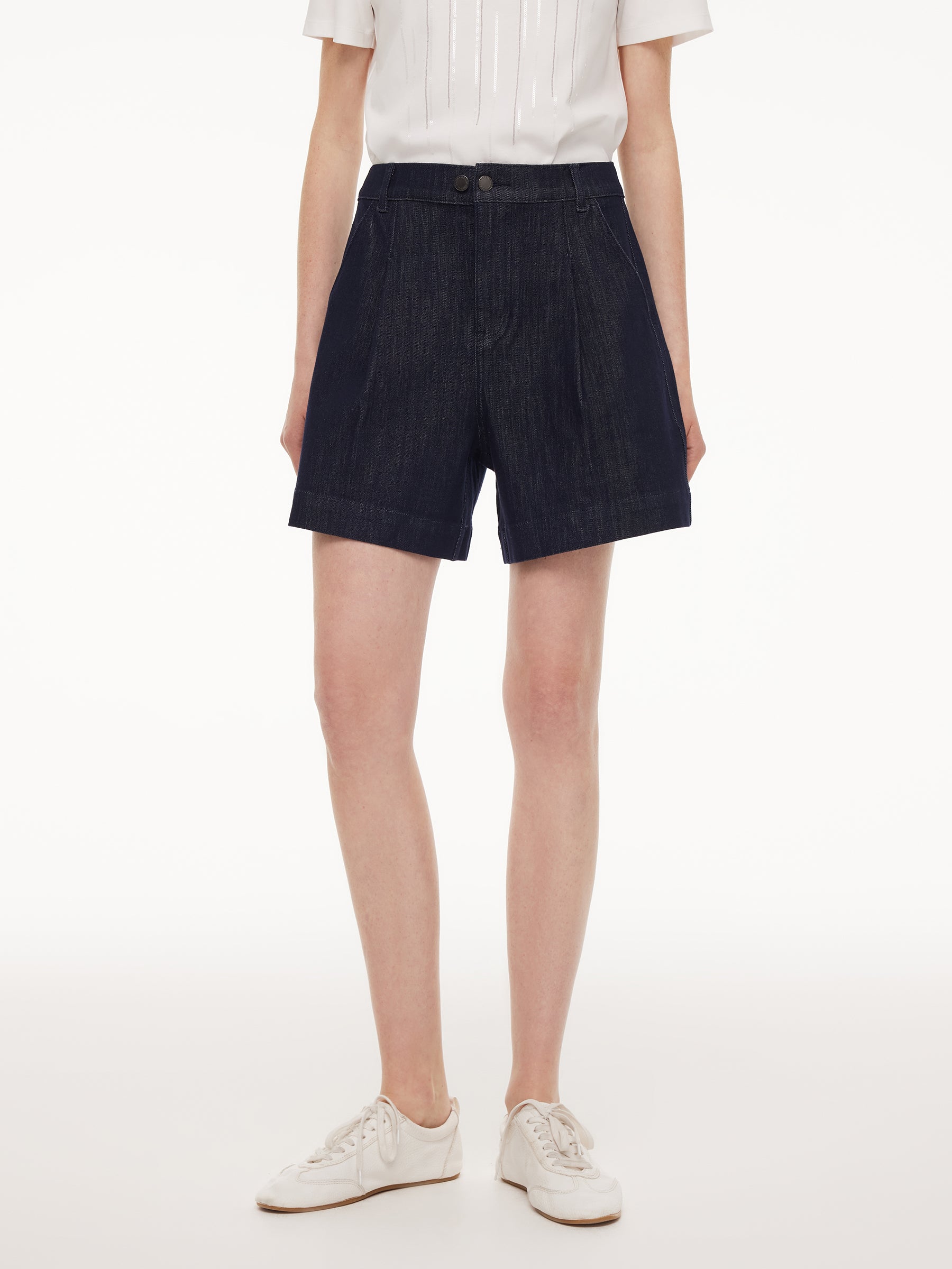 Stretchy Denim Adjustable Waist Women Shorts GOELIA