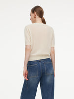100% Cashmere Sequins Women Knit Top GOELIA