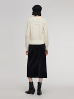 Velvet Ribbed Knit Women Column Skirt GOELIA