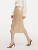 Lace Sequins H-Line Women Skirt GOELIA