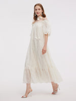 Tencel Blend Embroidered Women Maxi Dress GOELIA