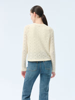100% Wool Open Knit Women Cardigan GOELIA
