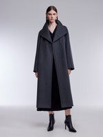 [Preview] 100% Wool Convertible High Neck Women Overcoat GOELIA
