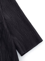 Satin Jacquard Women Pleated Maxi Dress With Self-Tie Belt GOELIA