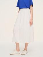 Cotton Blend Elastic Waist Women Skirt GOELIA