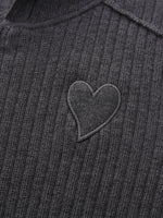 Wool Blend Heart Embroidered Women Hooded Cardigan GOELIA
