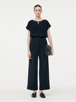 Machine Washable Wool Blend Women Straight Ankle Length Pants GOELIA