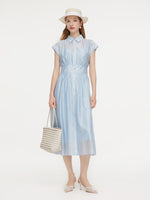 Tencel Blend Women Midi Shirt Dress With Slip GOELIA