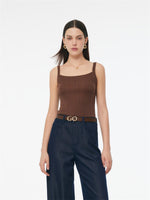 Tencel Mulberry Silk Blend Women Knit Stretchy Tank Top GOELIA