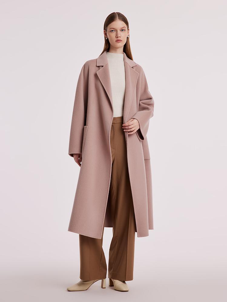 Pure Cashmere Tie-up Women Coat GOELIA