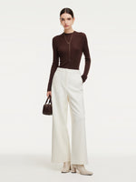 Adjustable Waist Straight Wide Leg Women Pants GOELIA