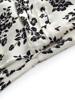 Jacquard Floral Print Twist Front Women V-Neck Midi Dress GOELIA